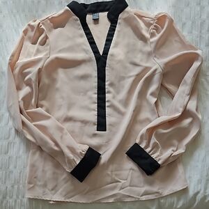 SHEIN Peach And Black Blouse